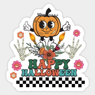 Groovy Happy Halloween Vintage Design Sticker